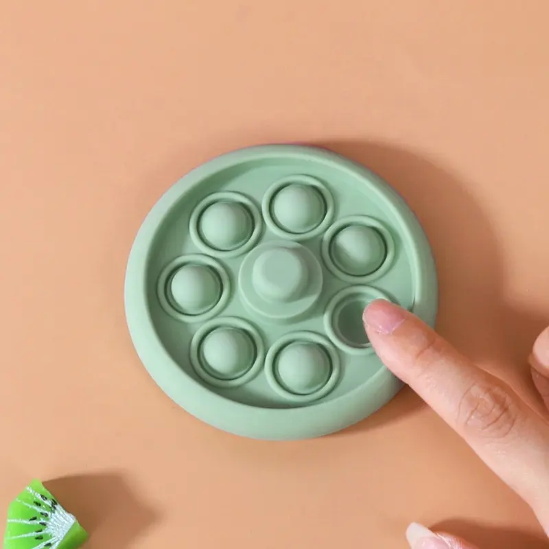 도매 아기 Teether 개구리 실리콘 기하학 쌓기 장난감 식품 학년 어린이 감각 교육 장난감
