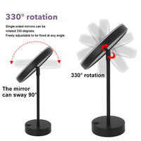 Espejo de Vanidad LED de Nuevo Estilo con Luz USB, Espejo Cosmético Redondo Iluminado para Baño y Hotel