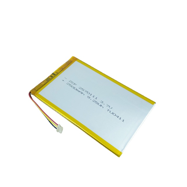 KC/CB Certified Super Slim Rechargeable Lithium Ion Polymer Battery 2570111 3.7V 2500mAh for Paper Tablet PC