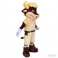 Costume de mascotte de vache adorable, taille adulte pour hommes et femmes, avec ventilateur intégré dans la tête