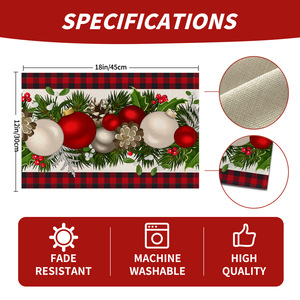 Caliente para <span class=keywords><strong>Amazon</strong></span> Lino Camino <span class=keywords><strong>de</strong></span> <span class=keywords><strong>mesa</strong></span> cuadrado y Mantel Individual para fiestas navideñas y decoración <span class=keywords><strong>de</strong></span> restaurante Navidad disponible - Product Image 4