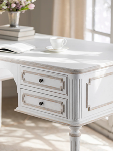Escritorio de Computadora Moderno de Madera Blanco Rústico Coco <span class=keywords><strong>Madame</strong></span> MYHOME 2025, Resistente para Uso en Oficina en Casa - Product Image 6