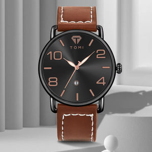 Reloj de Cuarzo para Hombre TOMI T035, Estilo Simple, Caja de Aleación, Correa de Cuero, Reloj de Pulsera Deportivo y Elegante para Hombre - Product Image 2