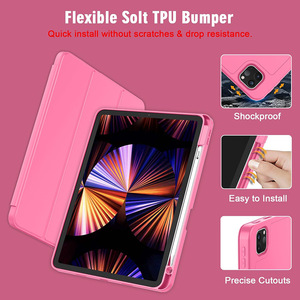 Étui de protection pour tablette <span class=keywords><strong>iPad</strong></span> <span class=keywords><strong>Pro</strong></span> 12,9 pouces et 13 pouces 2025 avec emplacement pour stylet, design adhésif arrière, modèle personnalisé avec logo animal de dessin animé - Product Image 4