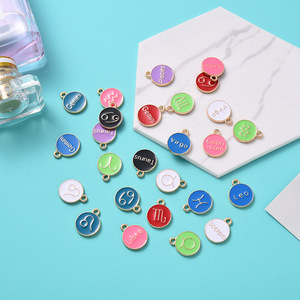 قلادة معدنية برأس السحب, قلادة معدنية برأس السحب ، 12 الأبراج الجديدة ، قلادة على شكل زيت ، قلادة سوار ، قلادة صغيرة ، سبيكة DIY ، اكسسوارات - Product Image 2