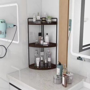 Organizador de baño de esquina de 3 niveles, encimera para almacenamiento, bandeja de tocador, organizador de mostrador de madera para cocina, tocador de baño - Product Image 4