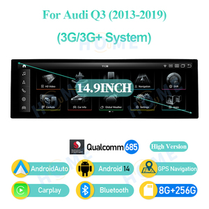 Écran tactile de tableau de bord de voiture 14,9 pouces, lecteur CD, prix d'usine, pour <span class=keywords><strong>Audi</strong></span> <span class=keywords><strong>Q3</strong></span> 2013-2019, Android CarPlay, navigation GPS, DSP, BT - Product Image 6