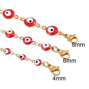 Pulsera de Ojo Turco al por Mayor, Cadena de Acero Inoxidable con Cuentas Esmaltadas de Colores, Joyería de Protección de la Suerte, Regalos para Hombres y Mujeres - Product Image 3