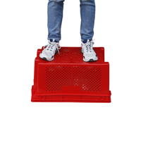 Caisses en plastique empilables fabriquées avec un design en maille ventilée pour le stockage et le transport des fruits et légumes