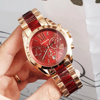 Montre de couple chronographe minimaliste de luxe MKOriginals de haute qualité, à quartz, avec aiguilles en cristal et design pièce de monnaie, résistante à l'eau 30M
