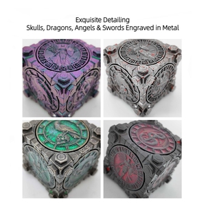 Металлические кубики для Dungeons & Dragons, 7-в-1, вращающиеся кубики для ролевых игр DnD, гравированные кубики из сплава для настольных игр, уникальный дизайн с драконом и мечом - Product Image 4