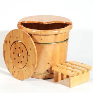 ถังแช่เท้าไม้ไซเปรสซางก้าอตังพร้อมฝาปิด ขนาดมาตรฐานสำหรับใช้ในบ้าน - Product Image 1