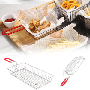 מסננות ומסננות מלבניות נירוסטה שאינן נדבקות, ידידותיות לסביבה, עם ידית נגד החלקה - Product Image 6