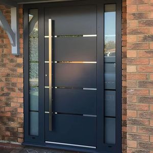 Novedad <span class=keywords><strong>Puertas</strong></span> de Entrada Personalizables de Losa de Aluminio Forjado para Exterior de Casa, Puerta Pivotante de Seguridad, Portón Principal Frontal - Product Image 1