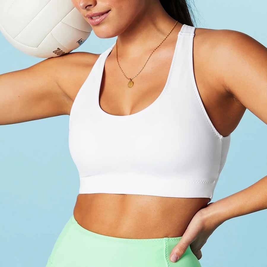 Custom Lightweight Anti-sweat Yoga Bra Shockproof Crop Top Women Push Sport Bra Breathable Front Logo Gym Workout Medium Support