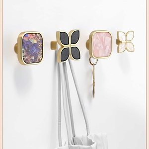 Nordic Luxury Minimalist 2-in-1 <strong>Pulls</strong>-Solid Zinc Alloy 7-Color Petal/Round Square Single Hole Durable Antirust <strong>Knobs</strong> for - Product Image 5