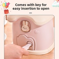 Grande tirelire sécurisée et mignonne en forme de maison de lapin pour enfants