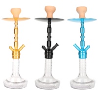 YOMO Allemagne Russie Moyen Stylo en aluminium narguilé électronique avec vase en verre midium huka