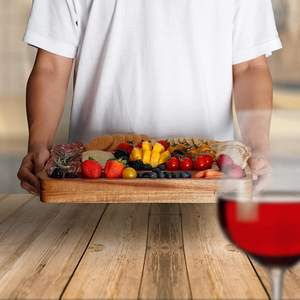 Kits de plateaux de service à fromage personnalisés, grand plateau à charcuterie en bois <span class=keywords><strong>d</strong></span>'acacia, ensemble de couteaux avec tiroir pour la cuisine et les fêtes - Product Image 6