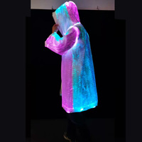 Veste à capuche unisexe en polyester/rayonne blanche personnalisable avec éclairage LED, impression lumineuse, costume de scène pour performance et fête