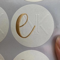 Impresión personalizada de lámina de oro 3D en relieve etiqueta de marca de negocios Logotipo de sellado pegatina para papel tisú/papel de regalo