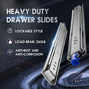 Aolisheng 53Mm Zwaar Koudgewalst Staal 120Kg Laadvergrendeling Lade Schuift 3-voudige Verlengde Zijmontage Rv Lopers - Product Image 2