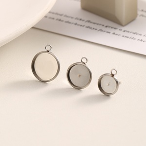 Base ronde en acier inoxydable pour clous d'oreilles - Composants de boucles d'oreilles <span class=keywords><strong>à</strong></span> tige plate - Composants de bijoux DIY pour clous d'oreilles - Product Image 3