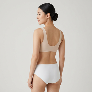 Ensemble de lingerie sans couture effet seconde peau rafraîchissant pour femme, une pièce, soutien-gorge et culotte découpés au laser, broderie, bonnet complet, avec armatures, respirant - Product Image 3