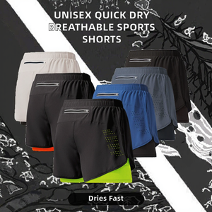 Pantalones Cortos Deportivos de Secado Rápido con Cordón Ajustable, Doble Capa, para Hombre y Mujer, para Correr, Playa, Absorbentes de Sudor, Transpirables, ODM - Product Image 3