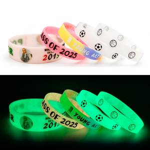 Braccialetti Promozionali Elastici Personalizzati con Logo, Bracciale in Gomma Luminoso Personalizzato, Braccialetto in <span class=keywords><strong>Silicone</strong></span> Luminoso su Misura - Product Image 6