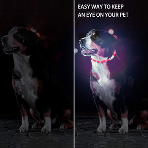 <span class=keywords><strong>Collar</strong></span> de Perro Grande Personalizado al por Mayor OEM, <span class=keywords><strong>Collar</strong></span> de Plástico Personalizado con Hebilla de Seguridad, Recargable por USB, con <span class=keywords><strong>LED</strong></span> Intermitente y Diseño Sólido - Product Image 4