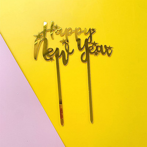 Honey And Sweetness Acrylic Happy New Year Cake Toppers For Party Decorations Spring Festival Cake Plugin - Product Image 5