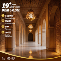 Lustre LED en acier et fer forgé à plusieurs niveaux de style arabe personnalisé pour mosquée, hall d'hôtel, hall d'entrée