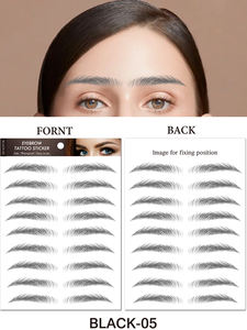 2 pz tatuaggio sopracciglia 6D, sopracciglia autentiche simili a capelli, adesivo impermeabile per il trucco per sopracciglia - Product Image 5