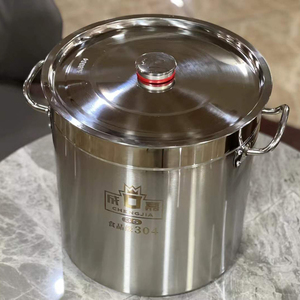 Seau à soupe en acier inoxydable 304 extra épais à fond composite en acier à cinq couches avec couvercle compatible avec les cuisinières à induction et le feu ouvert - Product Image 2