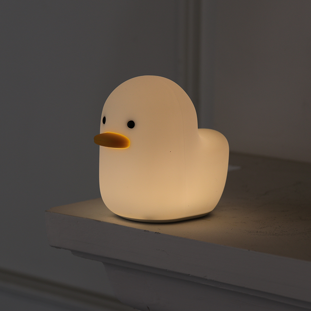 Dull Duck Night Light Nursery Squishy Silicone Nightlight Cute Animal Bedside Table Decor Lamp Nightlamp for Kids Baby