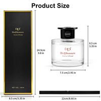 Diffuseur de parfum en verre 180 ml avec fleurs artificielles, bâtonnets en rotin eucalyptus, décoration d'ambiance pour la maison, diffuseur d'huiles parfumées pour salon