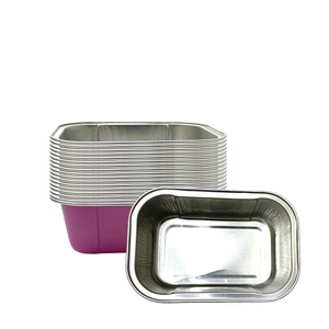 Hình chữ nhật Baking món ăn Chảo Logo dùng một lần tráng miệng hộp màu bánh Pudding với nắp Pan bánh nhôm lá nướng ly - Product Image 1