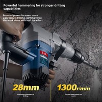 Marteau perforateur électrique double usage Dongcheng Z1C-FF03-28SH, moteur en cuivre 220V 1100W, 5000BPM, perçage max. 28mm, bricolage