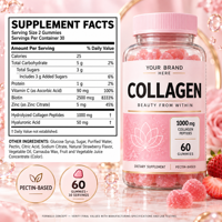 Gummies de Collagène et Vitamine C pour une Peau Éclatante, Soutien des Cheveux et des Ongles, et Soin Quotidien de Beauté, Nutrition et Bien-être, Complément Alimentaire OEM