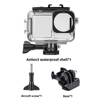 Compatible avec Osmo Action 5 Pro/4/3, boîtier de protection en verre trempé transparent étanche à 60 m, kit d'accessoires