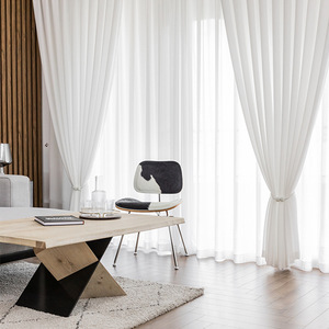 Cortinas de Gasa Estilo Chino, Fibra de Poliéster, Transmisión de Luz, Apertura Bipartida Izquierda y Derecha, Instalación con Varilla, Personalizable - Product Image 2