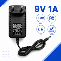 Prix d'usine, adaptateur secteur 9V 1A 9W AC DC, alimentation à découpage avec connecteurs DC interchangeables pour lampe de table LED