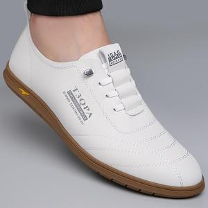 T3OPA – chaussures décontractées à lacets pour hommes, bout rond, semelle en caoutchouc respirante, mocassins à la mode, blanc - Product Image 4