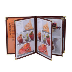 Impresión de Logotipo Personalizado, Porta Menús de Restaurante con Lámina Dorada, Lista de Vinos, Funda de PVC, Página de Menú, Cubierta de Menú de Cuero Grueso - Product Image 2
