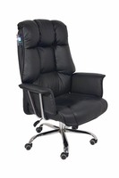 Chaise de bureau pivotante ergonomique contemporaine Chesterfield en cuir PU à dossier haut et robuste pour le bureau à domicile