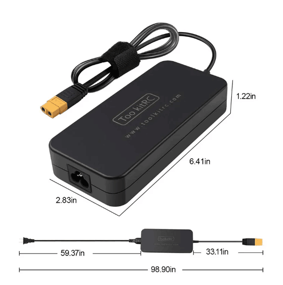 Original ToolkitRC ADP200 AC Power Adapter 200W Power Supply XT60 Plug Output 19.5V 10.3A for RC Battery Charger Balance Drone