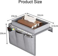 Classique 5 poches sac de rangement suspendu porte-gobelet plateau canapé accoudoir organisateur pour salon canapé TV télécommande organisateur
