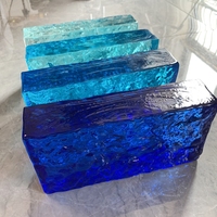 Batu Bata Kaca Kristal Pola Warna ADEL untuk Dinding, Cat Padat Hot-Melt, Warna Modern, Dekorasi Kamar Mandi, Bangunan