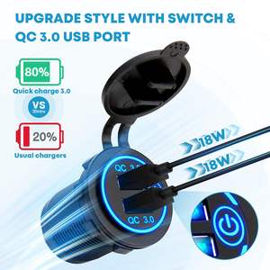 Pannello Interruttori a Bilanciere USB <span class=keywords><strong>12V</strong></span> con Voltmetro a LED <span class=keywords><strong>Presa</strong></span> Caricabatterie per Auto Pannello Interruttori a Leva Marino a 6 Vie Impermeabile per Barca Jeep RV - Product Image 3